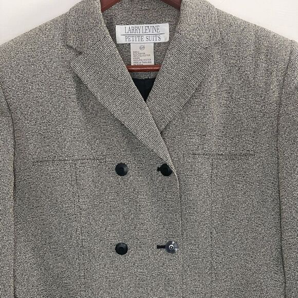 Larry Levine Petite Double Breasted Jacket Size 12 - Picture 10 of 10